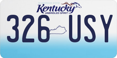 KY license plate 326USY