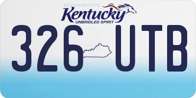 KY license plate 326UTB