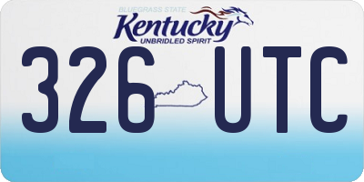 KY license plate 326UTC