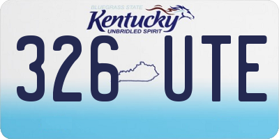 KY license plate 326UTE