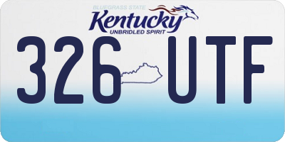 KY license plate 326UTF