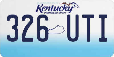 KY license plate 326UTI