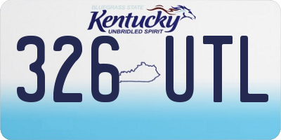 KY license plate 326UTL