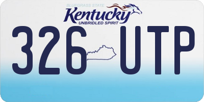 KY license plate 326UTP