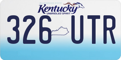 KY license plate 326UTR
