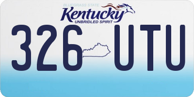 KY license plate 326UTU