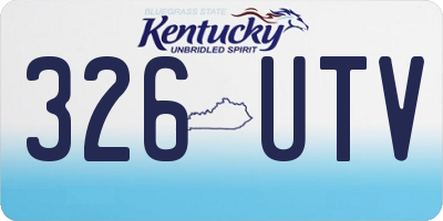 KY license plate 326UTV