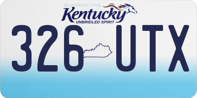 KY license plate 326UTX