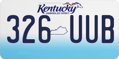 KY license plate 326UUB