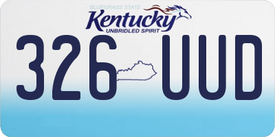 KY license plate 326UUD