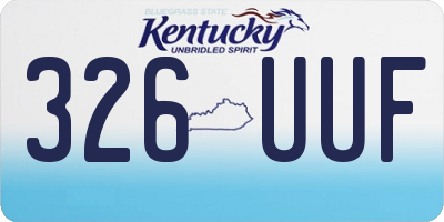 KY license plate 326UUF