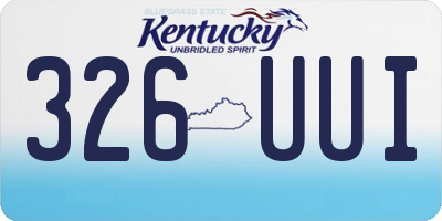 KY license plate 326UUI