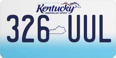 KY license plate 326UUL