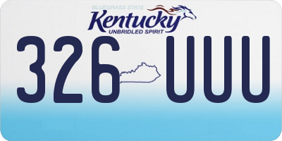 KY license plate 326UUU