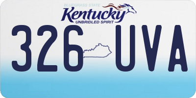 KY license plate 326UVA