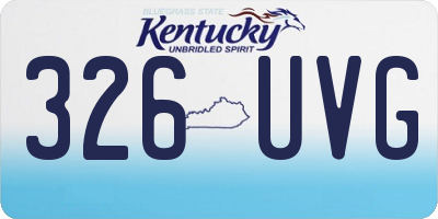 KY license plate 326UVG