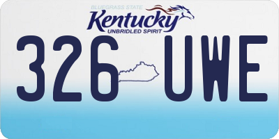 KY license plate 326UWE