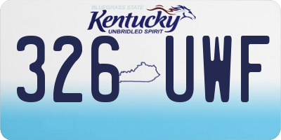 KY license plate 326UWF