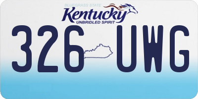 KY license plate 326UWG