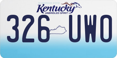 KY license plate 326UWO