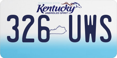 KY license plate 326UWS