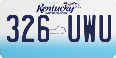 KY license plate 326UWU