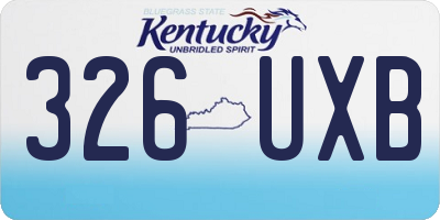 KY license plate 326UXB