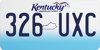 KY license plate 326UXC