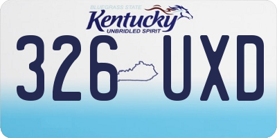 KY license plate 326UXD