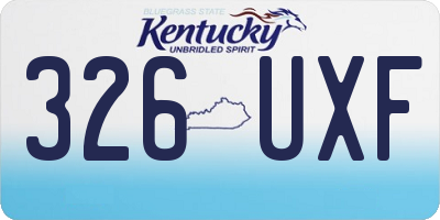 KY license plate 326UXF