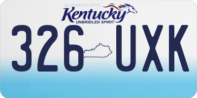 KY license plate 326UXK