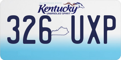 KY license plate 326UXP