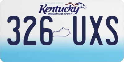 KY license plate 326UXS