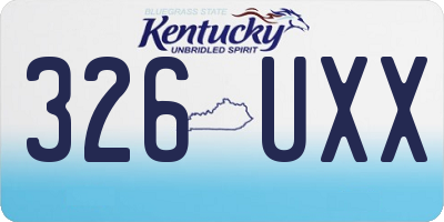 KY license plate 326UXX