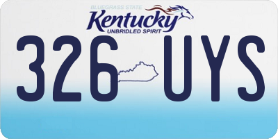 KY license plate 326UYS