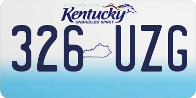KY license plate 326UZG