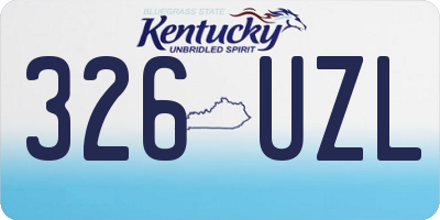 KY license plate 326UZL