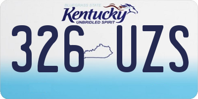 KY license plate 326UZS