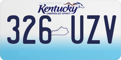KY license plate 326UZV