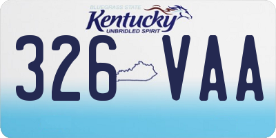 KY license plate 326VAA