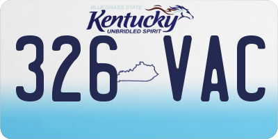 KY license plate 326VAC