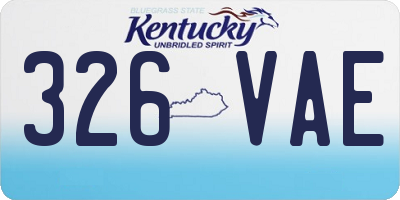 KY license plate 326VAE