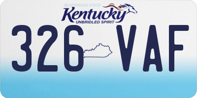 KY license plate 326VAF