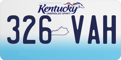 KY license plate 326VAH