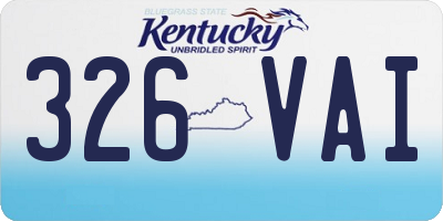 KY license plate 326VAI