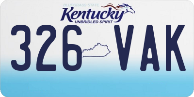 KY license plate 326VAK