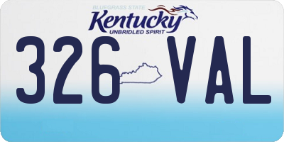 KY license plate 326VAL