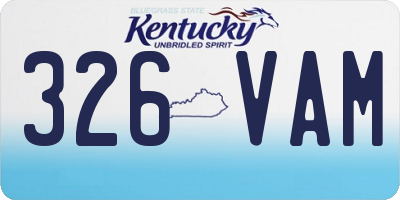 KY license plate 326VAM