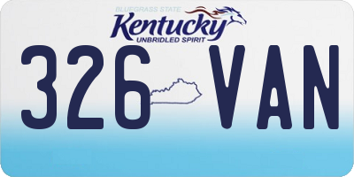 KY license plate 326VAN