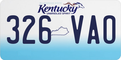 KY license plate 326VAO